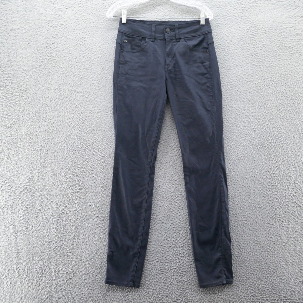 G Star Raw‎ Lynn High Skinny Jeans Womens 27 Dark Navy Blue Coated Denim